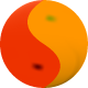 Apples versus Oranges Logo: Apple and Orange ying yang